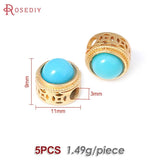 5PCS Matte Brass Round Vintage Nepalese Beads Bracelets Spacer Jewelry Making