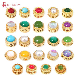 5PCS Matte Brass Round Vintage Nepalese Beads Bracelets Spacer Jewelry Making