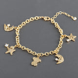 DIY Jewelry Making Kit 6pcs/lot 18k Gold Plated Copper Pendants