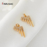 14K Plated CZ Angel Wings Pendant Charms DIY Jewelry Making