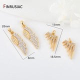 14K Plated CZ Angel Wings Pendant Charms DIY Jewelry Making