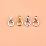 S925 Sterling Silver Zircon Double Ring Buckle Pendant