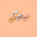 S925 Sterling Silver Zircon Double Ring Buckle Pendant