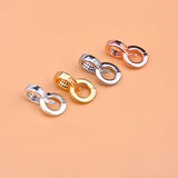 S925 Sterling Silver Zircon Double Ring Buckle Pendant