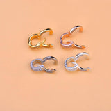 S925 Sterling Silver Zircon Double Ring Buckle Pendant