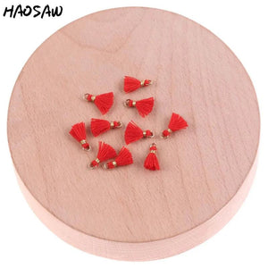 10MM 20Pcs Mini Earrings Tassels Cotton Pendant DIY Jewelry Findings