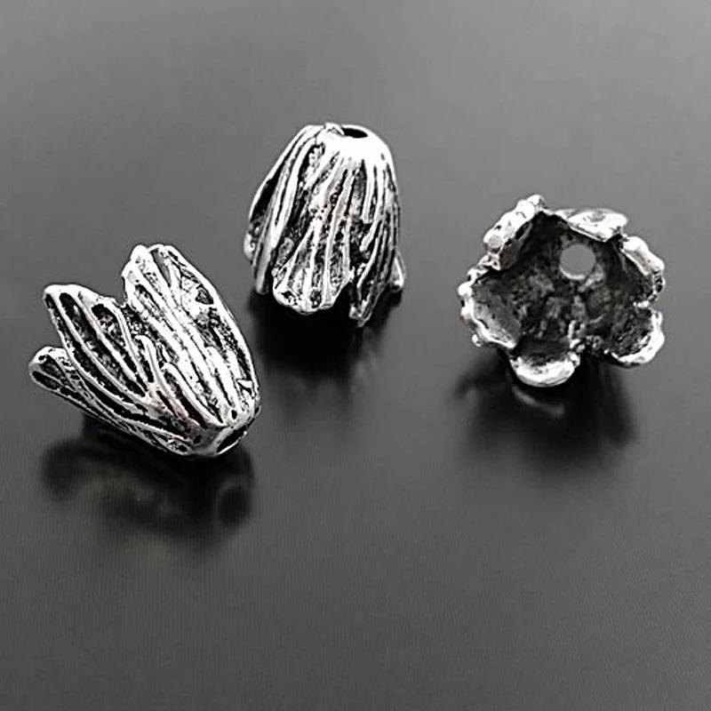 10PCS Antique Bronze Leaf Beads Caps Tassel Caps DIY Jewelry Findings