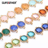 10pcs/lot Copper Metal Hand Made Glass Charms DIY Pendants