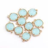 10pcs/lot Copper Metal Hand Made Glass Charms DIY Pendants