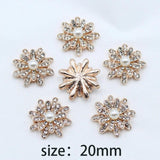 10pcs 20mm Flower Rhinestone Pearl Box Greeting Card DIY Jewelry Accessories