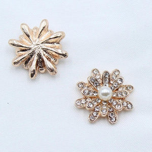 10pcs 20mm Flower Rhinestone Pearl Box Greeting Card DIY Jewelry Accessories
