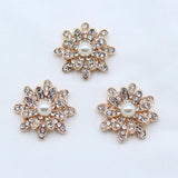 10pcs 20mm Flower Rhinestone Pearl Box Greeting Card DIY Jewelry Accessories