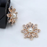 10pcs 20mm Flower Rhinestone Pearl Box Greeting Card DIY Jewelry Accessories