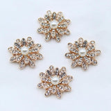 10pcs 20mm Flower Rhinestone Pearl Box Greeting Card DIY Jewelry Accessories