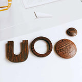 Wooden Round Square Eardrop Beads Bronze Pendant Earrings Jewelry Finding 10pcs