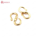 10PCS 13*7MM 24K Brass S Shape Clasps Jewelry Findings