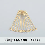18k Plated DIY Jewelry Charms, 50pcs/lot