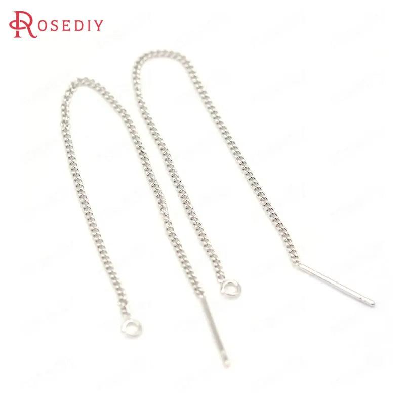 6PCS 80-83MM 24K Brass Tassel Chain Stud Earring Line Connect Chain