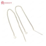 6PCS 80-83MM 24K Brass Tassel Chain Stud Earring Line Connect Chain