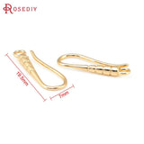 10PCS 19.5x7MM 24K Brass Earrings Hooks for Jewelry Making
