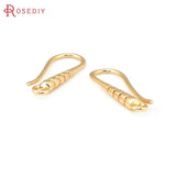 10PCS 19.5x7MM 24K Brass Earrings Hooks for Jewelry Making