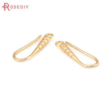 10PCS 19.5x7MM 24K Brass Earrings Hooks for Jewelry Making