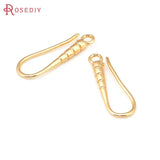 10PCS 19.5x7MM 24K Brass Earrings Hooks for Jewelry Making