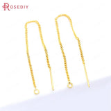 10PCS 24K Silver Brass Earring Chain Jewelry Making Diy Findings