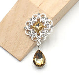 10Pcs Crystal Rhinestone Brooch DIY Wedding Card Wine Glass Decoration