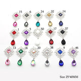 10Pcs Crystal Rhinestone Brooch DIY Wedding Card Wine Glass Decoration