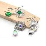 10Pcs Crystal Rhinestone Brooch DIY Wedding Card Wine Glass Decoration