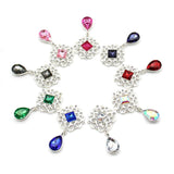 10Pcs Crystal Rhinestone Brooch DIY Wedding Card Wine Glass Decoration