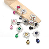 10Pcs Crystal Rhinestone Brooch DIY Wedding Card Wine Glass Decoration