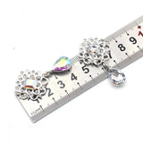 10Pcs Crystal Rhinestone Brooch DIY Wedding Card Wine Glass Decoration