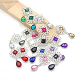 10Pcs Crystal Rhinestone Brooch DIY Wedding Card Wine Glass Decoration