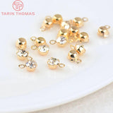 20PCS 3.5MM Hole 0.5MM Brass Zircon Round Pendants Charms