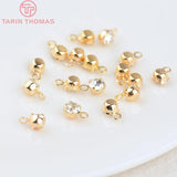 20PCS 3.5MM Hole 0.5MM Brass Zircon Round Pendants Charms