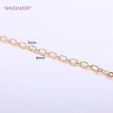14K Plated Oval Cable Chain Necklace Making DIY Brass Metal Chain