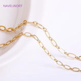 14K Plated Oval Cable Chain Necklace Making DIY Brass Metal Chain