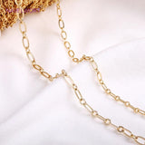 14K Plated Oval Cable Chain Necklace Making DIY Brass Metal Chain