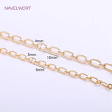 14K Plated Oval Cable Chain Necklace Making DIY Brass Metal Chain