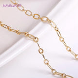 14K Plated Oval Cable Chain Necklace Making DIY Brass Metal Chain