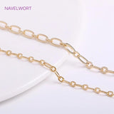 14K Plated Oval Cable Chain Necklace Making DIY Brass Metal Chain