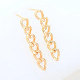 35MM 14K Plated Brass Chains Stud Earrings DIY Jewelry Finding Accessories