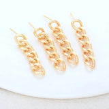 35MM 14K Plated Brass Chains Stud Earrings DIY Jewelry Finding Accessories