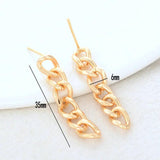 35MM 14K Plated Brass Chains Stud Earrings DIY Jewelry Finding Accessories