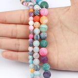6 8 10mm Matte Frost Cracked Round Beads for Jewelry Making