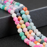 6 8 10mm Matte Frost Cracked Round Beads for Jewelry Making