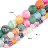 6 8 10mm Matte Frost Cracked Round Beads for Jewelry Making