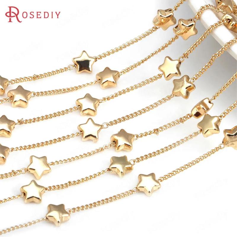 6MM 18K Brass Star Special Necklace Bracelets Chains DIY Jewelry Making